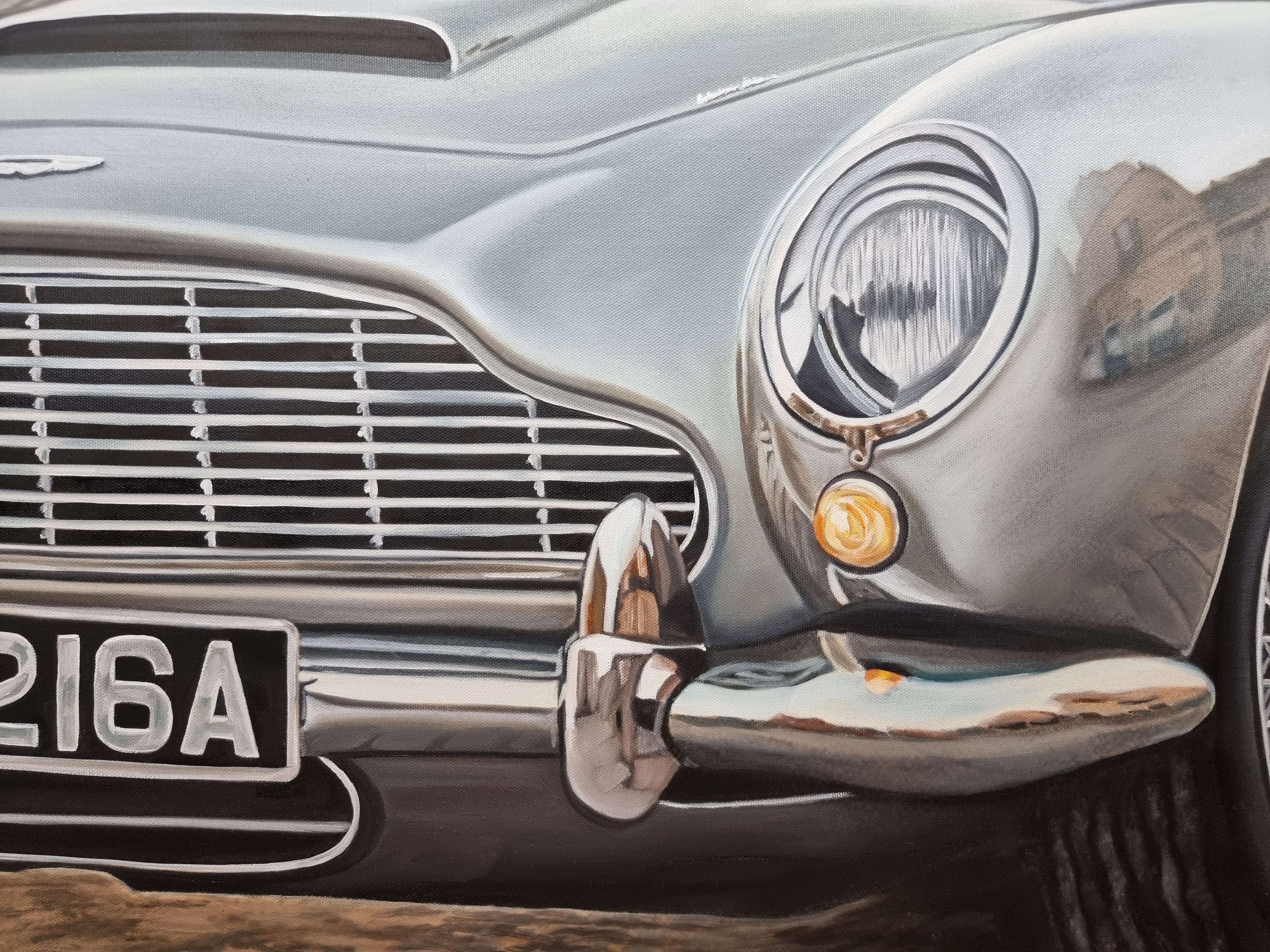 Aston Martin DB5 JB 007 Original Oil Painting on Canvas