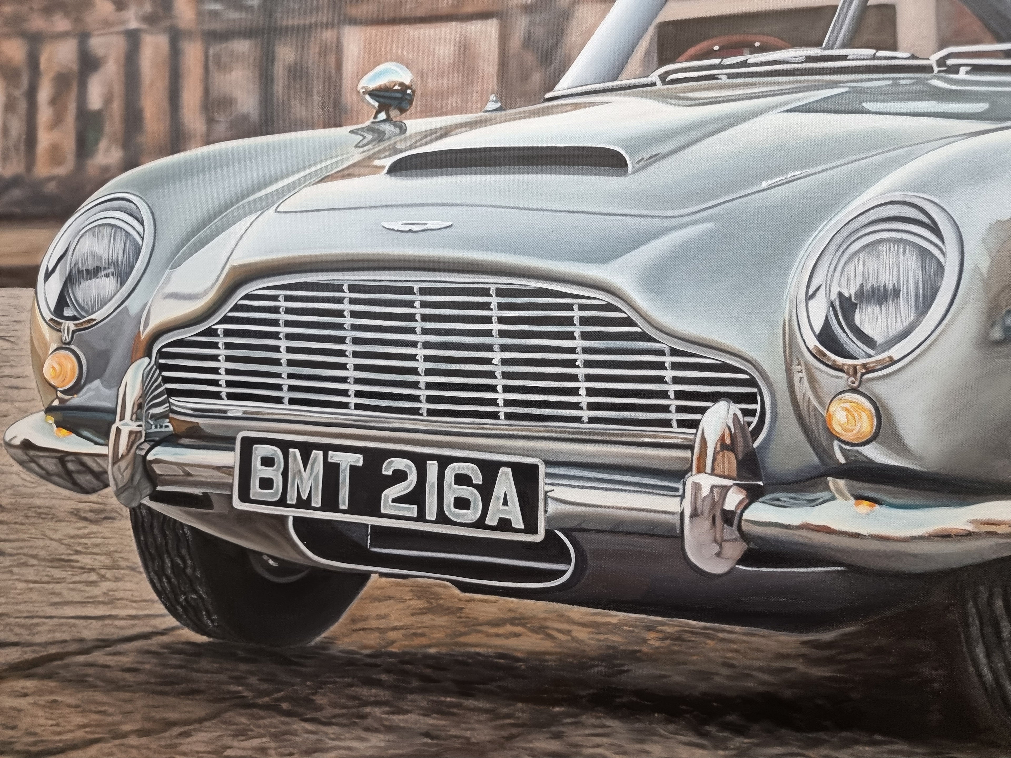 Aston Martin DB5 JB 007 Original Oil Painting on Canvas