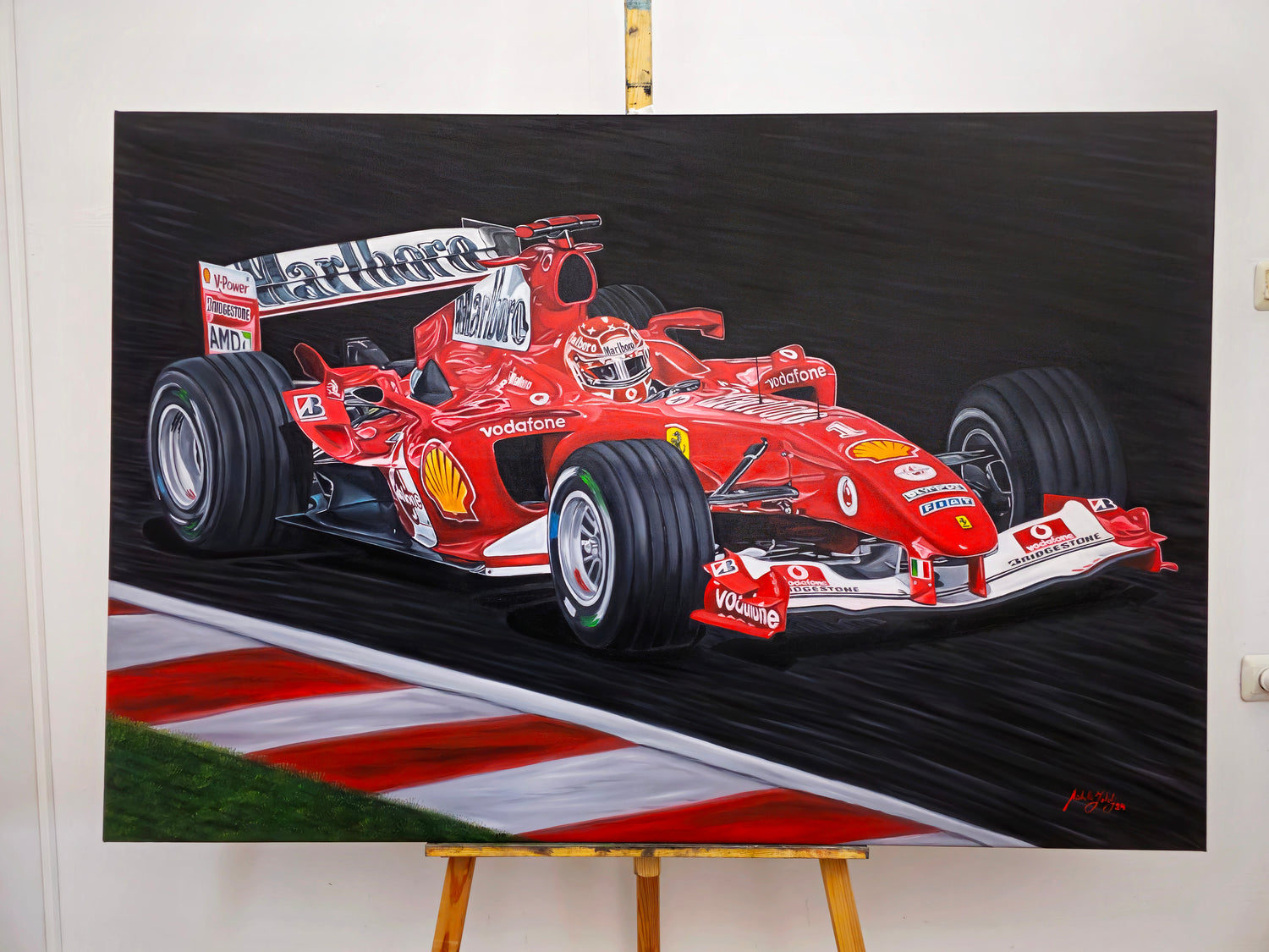 Michael Schumacher F1 F2004 Original Oil Painting on Canvas