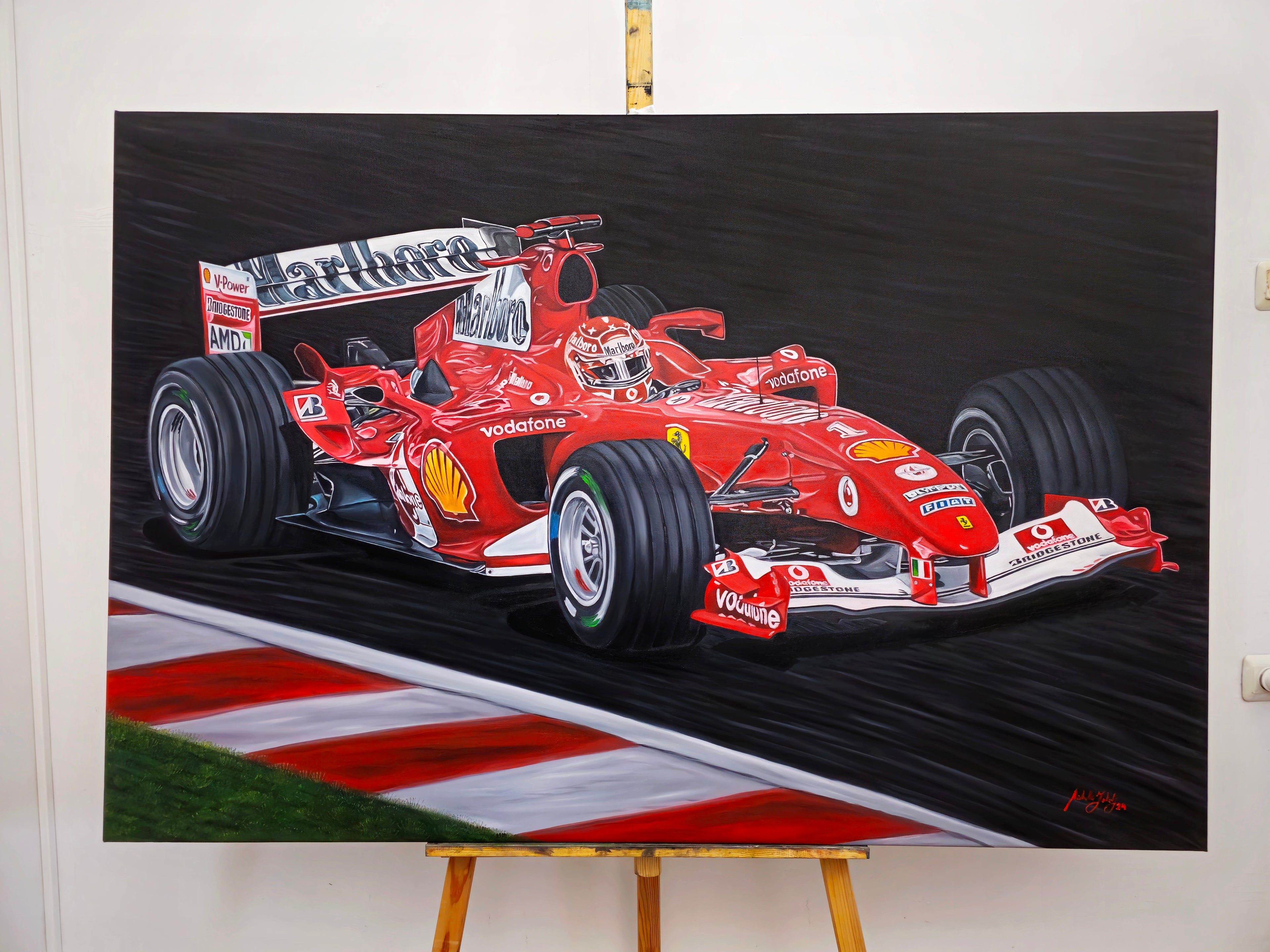 Michael Schumacher F1 F2004 Original Oil Painting on Canvas