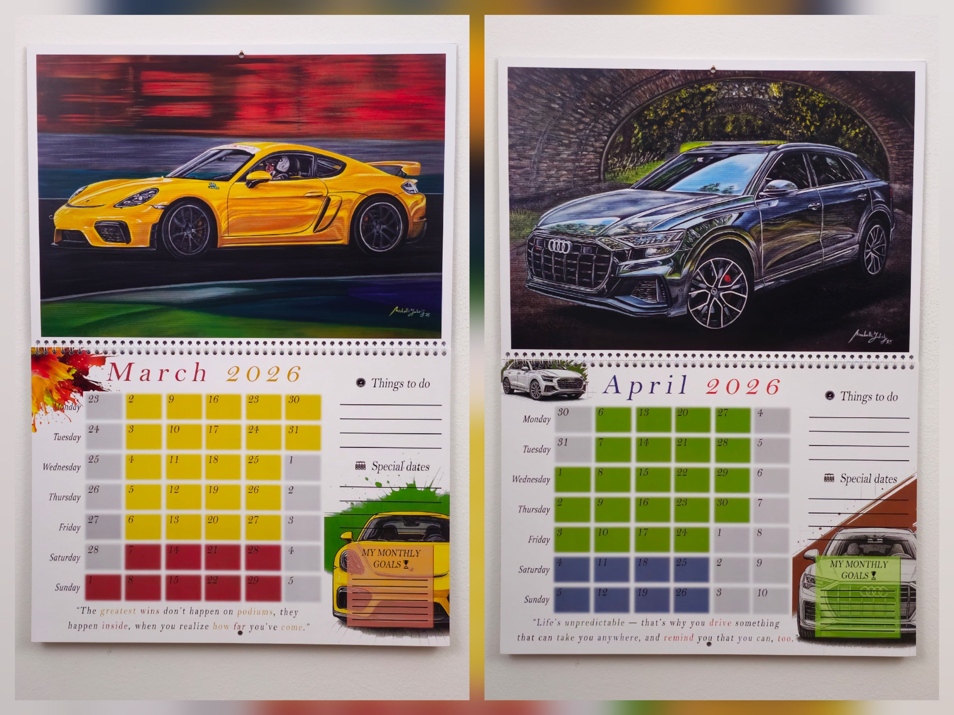 2026 CALENDAR Limited Edition ; Numbered Handsigned - Reusable Prints PREORDER