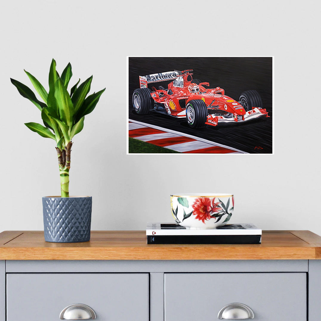 M Schumacher F1 F2004 Painting Limited Edition Canvas Print