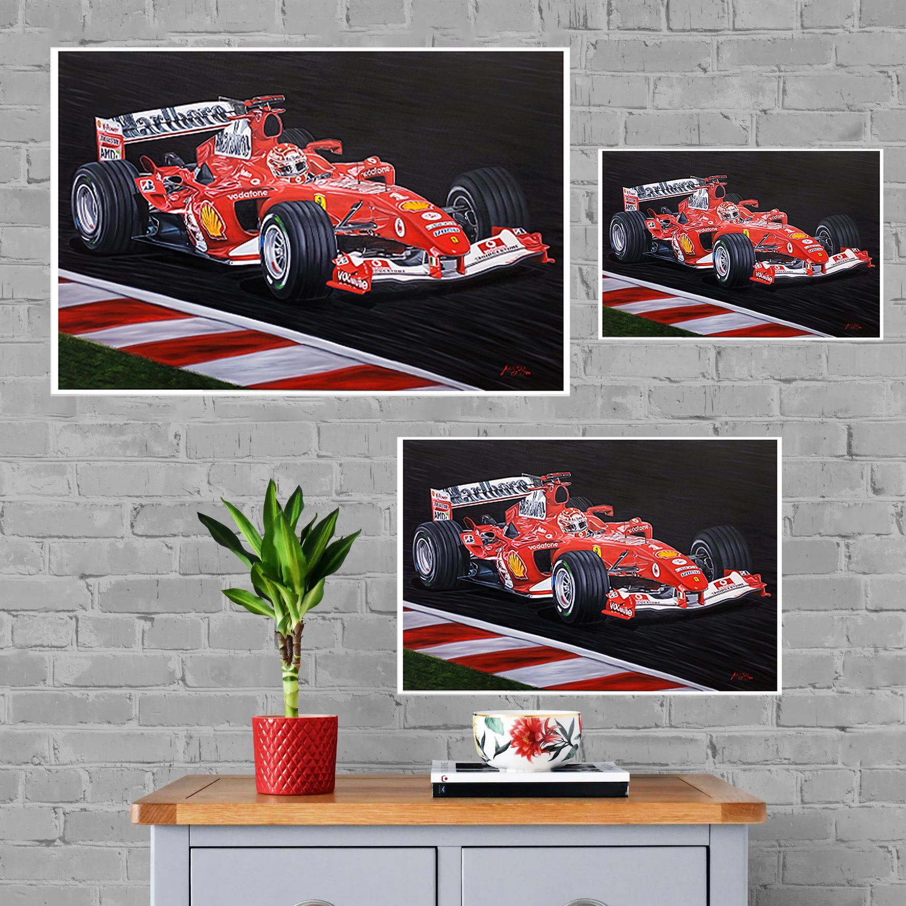 M Schumacher F1 F2004 Painting Limited Edition Canvas Print