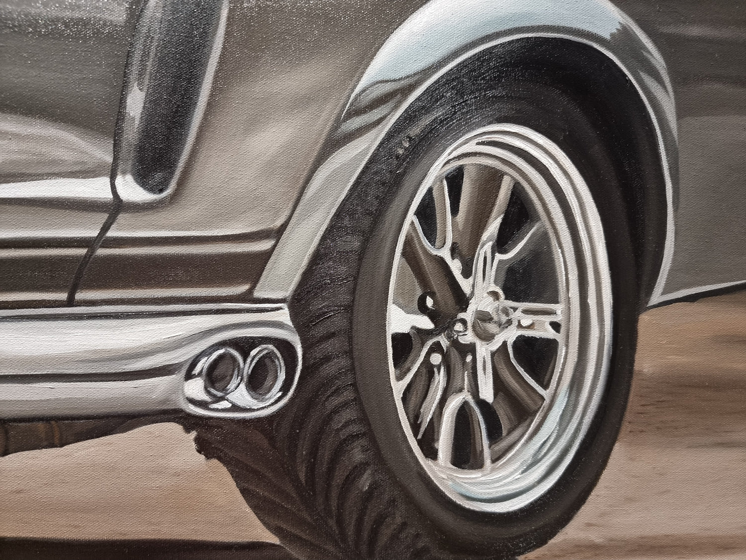 Ford Mustang GT500 Original Oil Painting on Canvas
