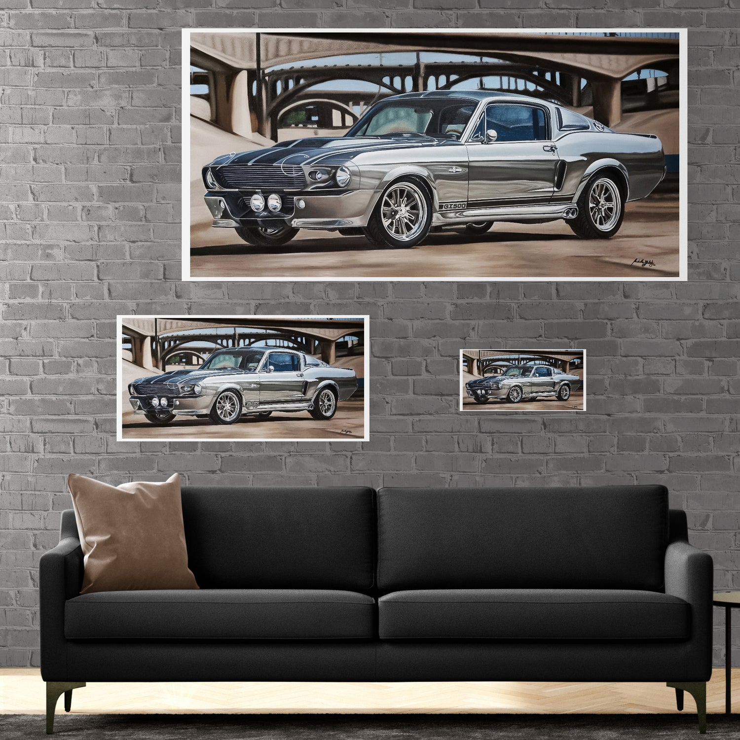 Ford Mustang GT500 Painting Limited Edition Canvas/Metal Plaque Print