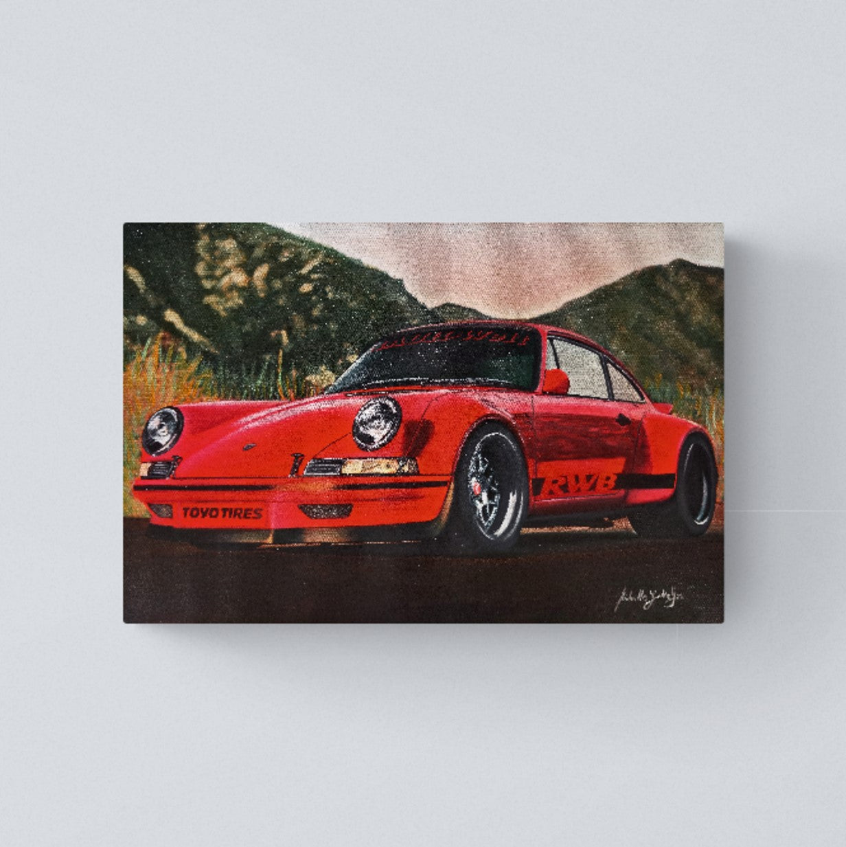Porsche 911 964 RWB Original Oil Painting on Canvas