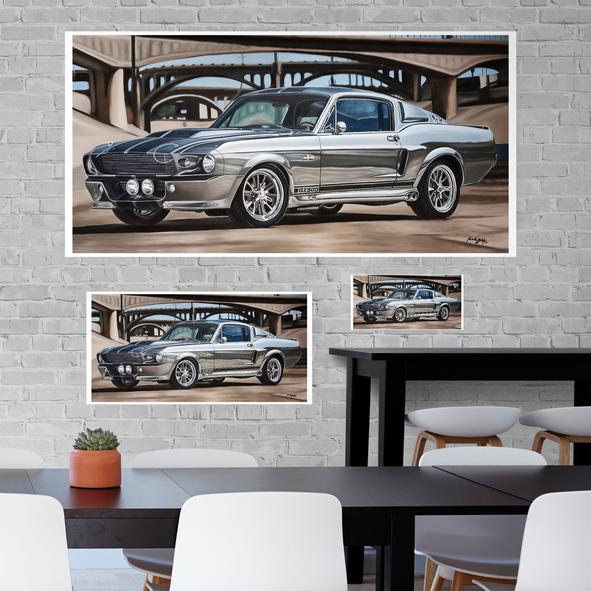 Ford Mustang GT500 Painting Limited Edition Canvas/Metal Plaque Print