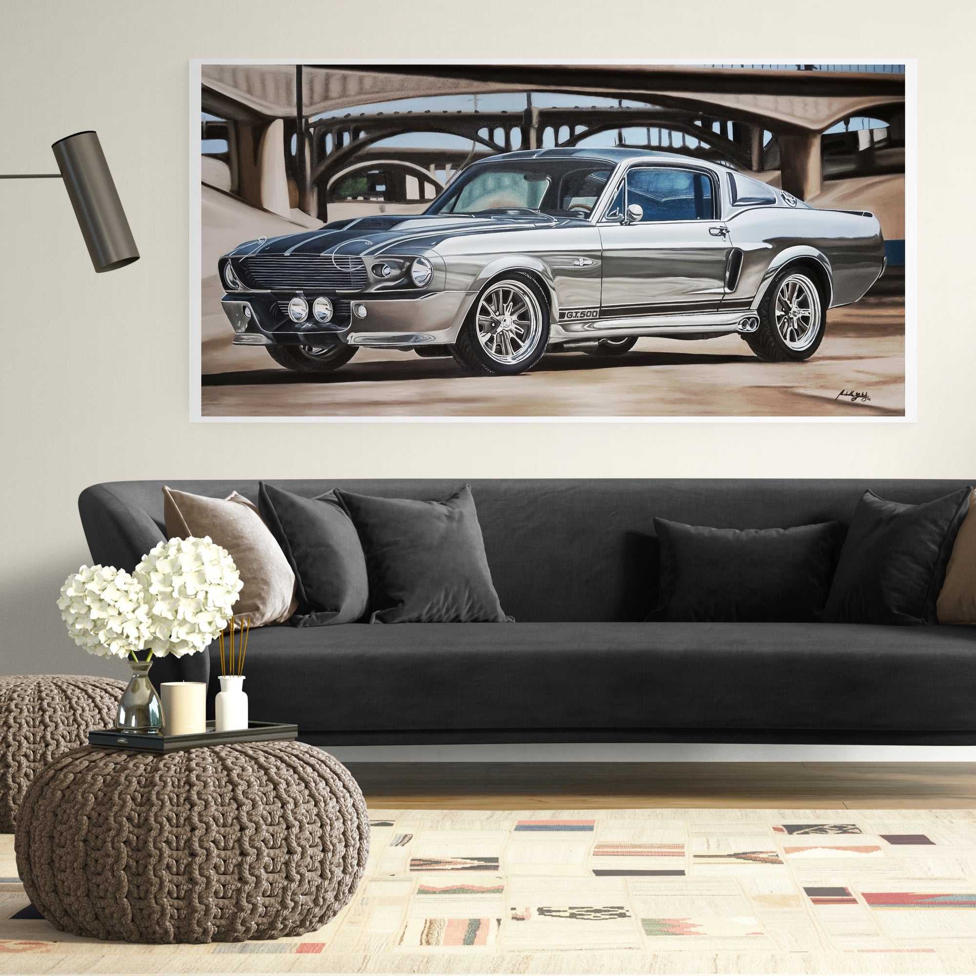 Ford Mustang GT500 Painting Limited Edition Canvas/Metal Plaque Print