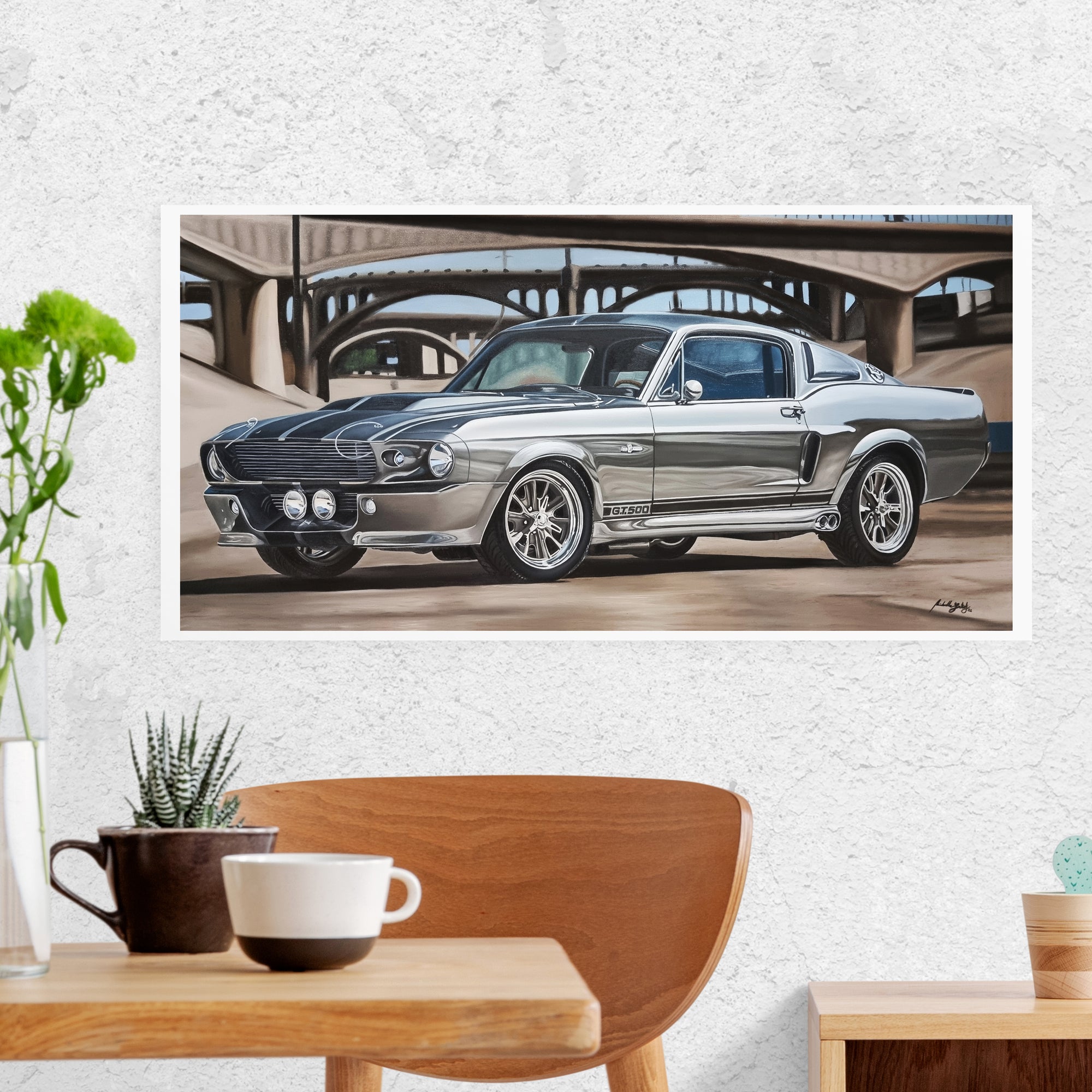 Ford Mustang GT500 Painting Limited Edition Canvas/Metal Plaque Print