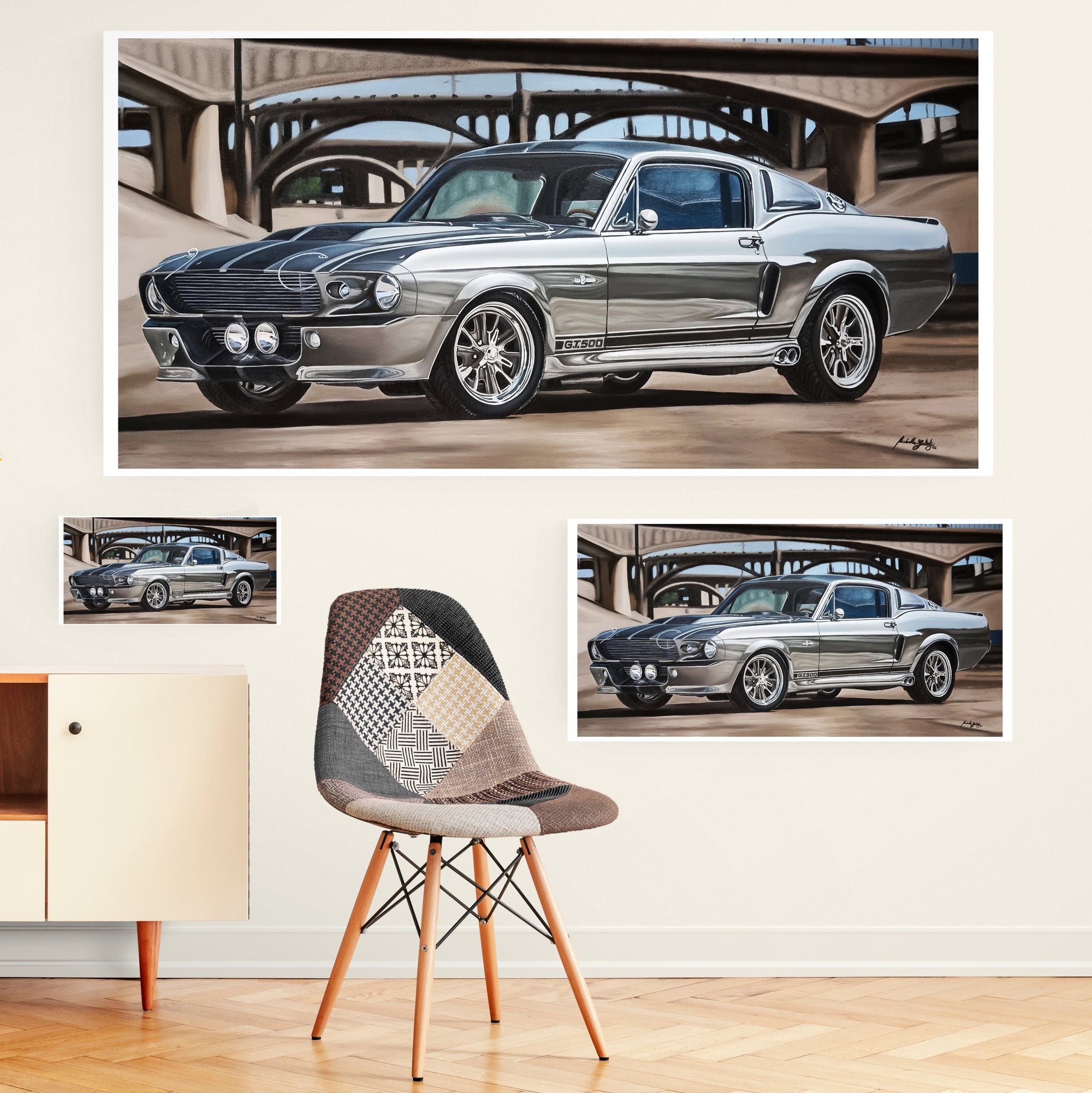 Ford Mustang GT500 Painting Limited Edition Canvas/Metal Plaque Print