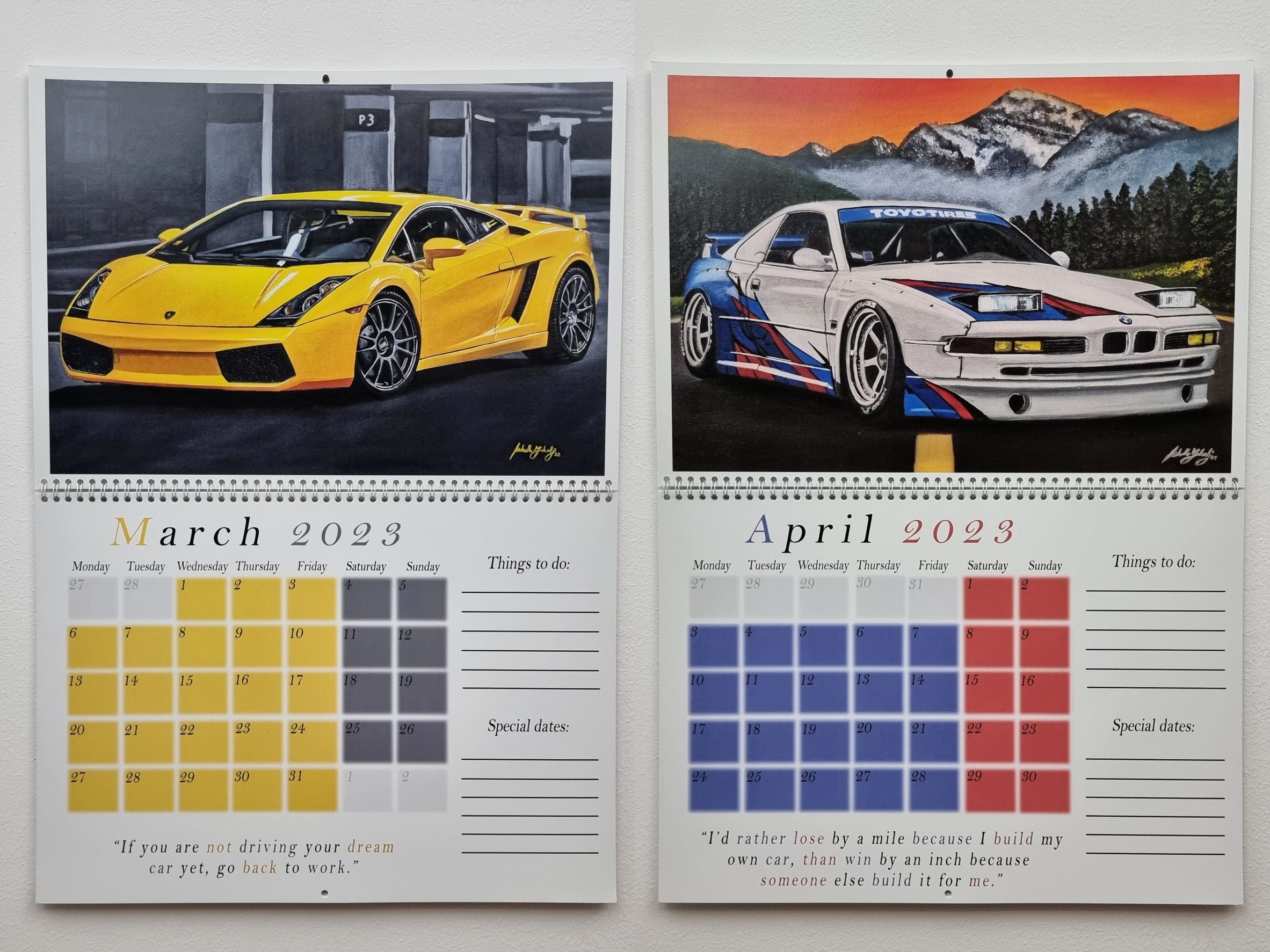 Limited Edition 2023 Signed Calendar - Reusable Prints
