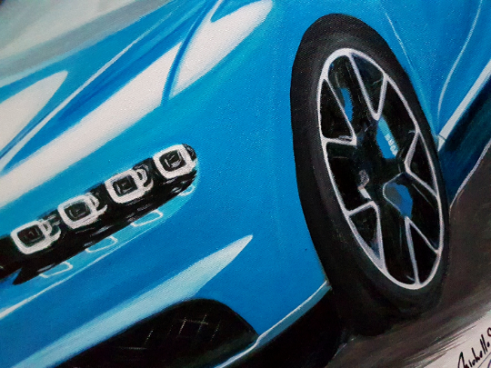 Bugatti Chiron Original Acrylic Painting on Canvas