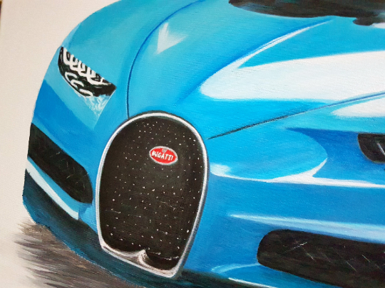 Bugatti Chiron Original Acrylic Painting on Canvas