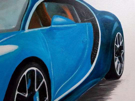 Bugatti Chiron Original Acrylic Painting on Canvas