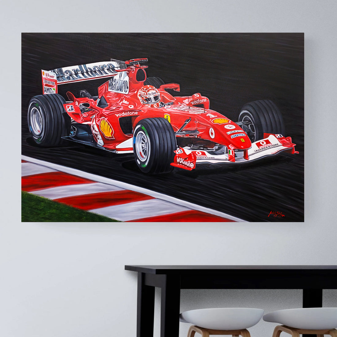 Michael Schumacher F1 F2004 Original Oil Painting on Canvas