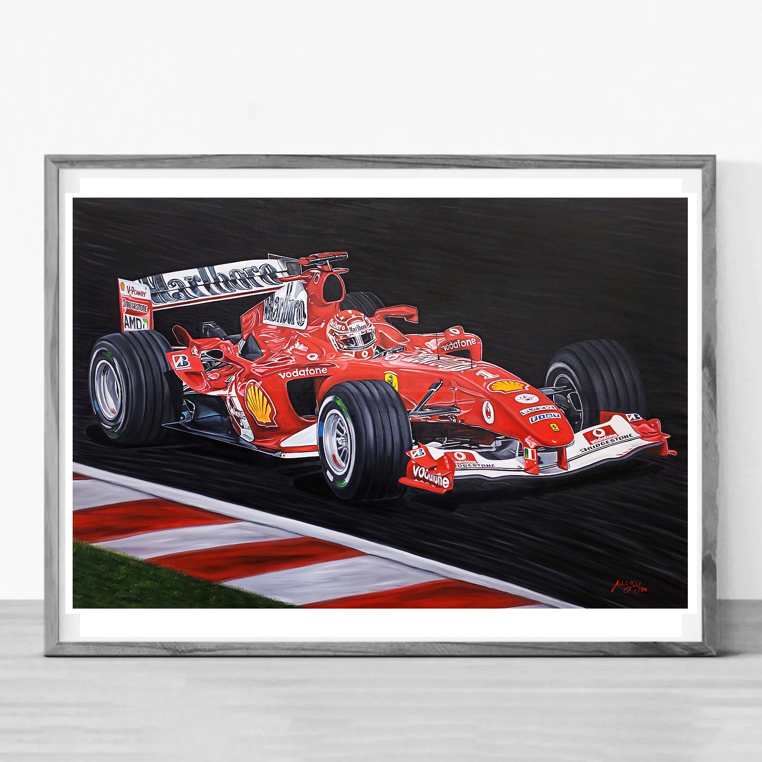 M Schumacher F1 F2004 Painting Limited Edition Canvas Print