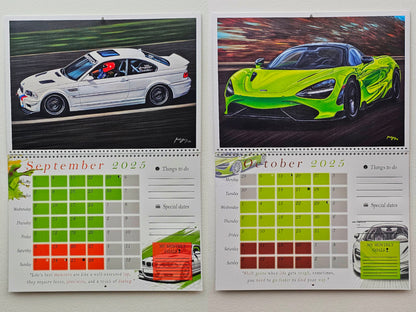 Limited Edition 2025 Numbered Handsigned Calendar - Reusable Prints