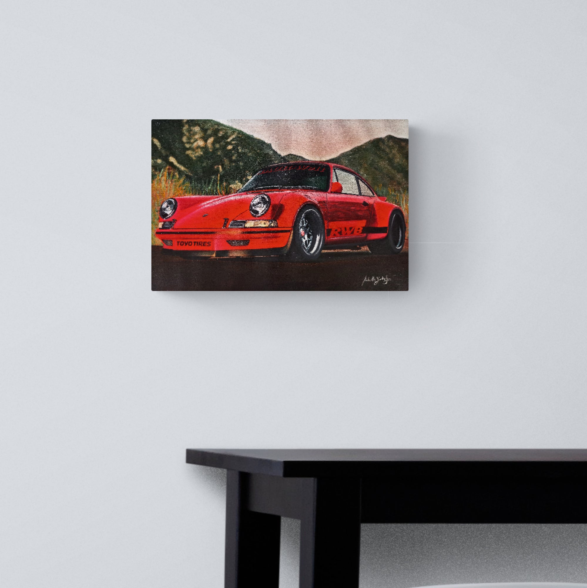 Porsche 911 964 RWB Original Oil Painting on Canvas
