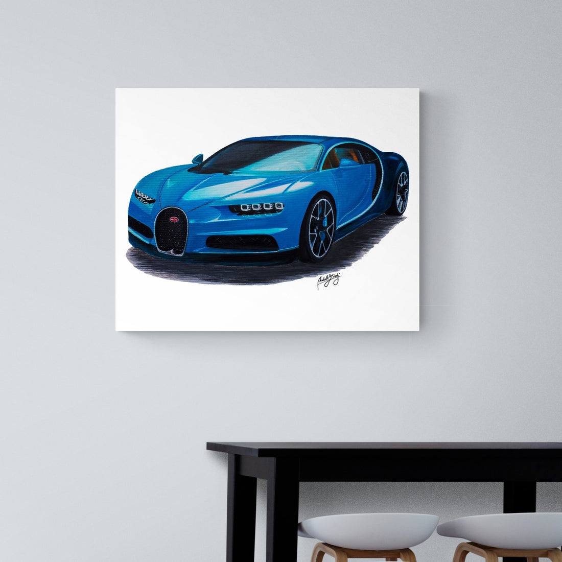 Bugatti Chiron Original Acrylic Painting on Canvas