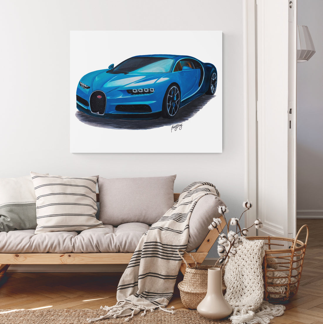 Bugatti Chiron Original Acrylic Painting on Canvas