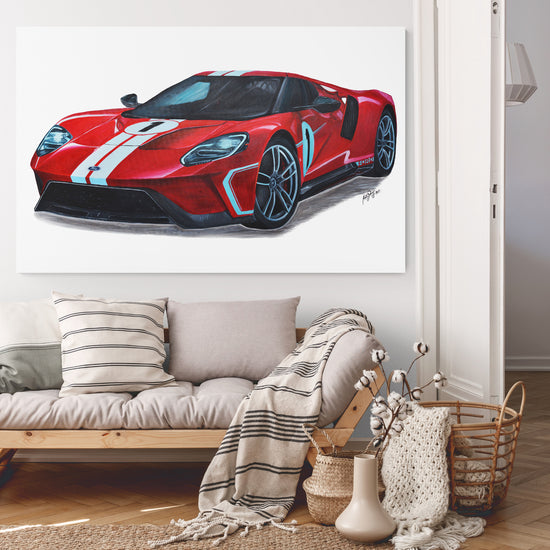 Ford GT Heritage edition Original Acrylic Painting on Canvas
