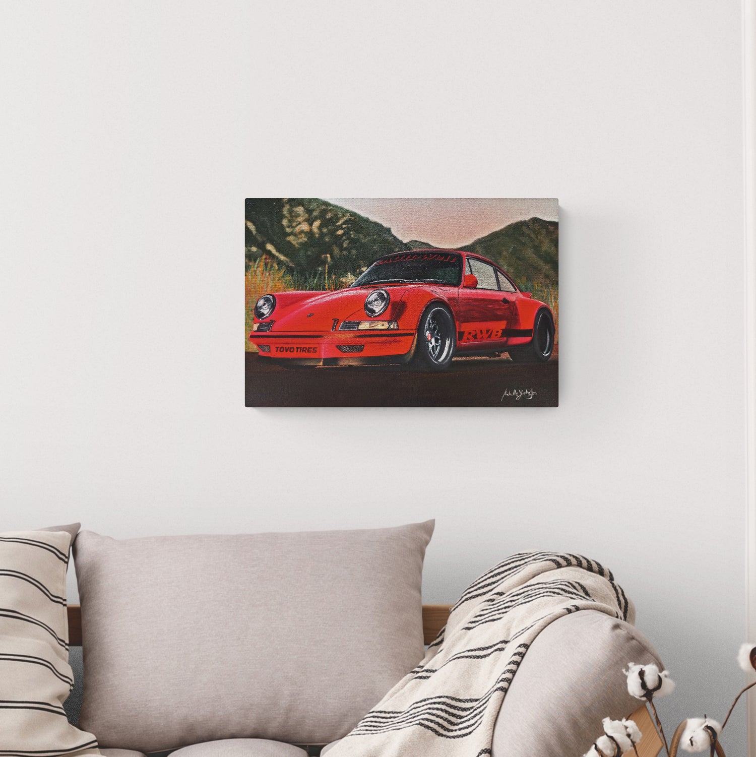 Porsche 911 964 RWB Original Oil Painting on Canvas