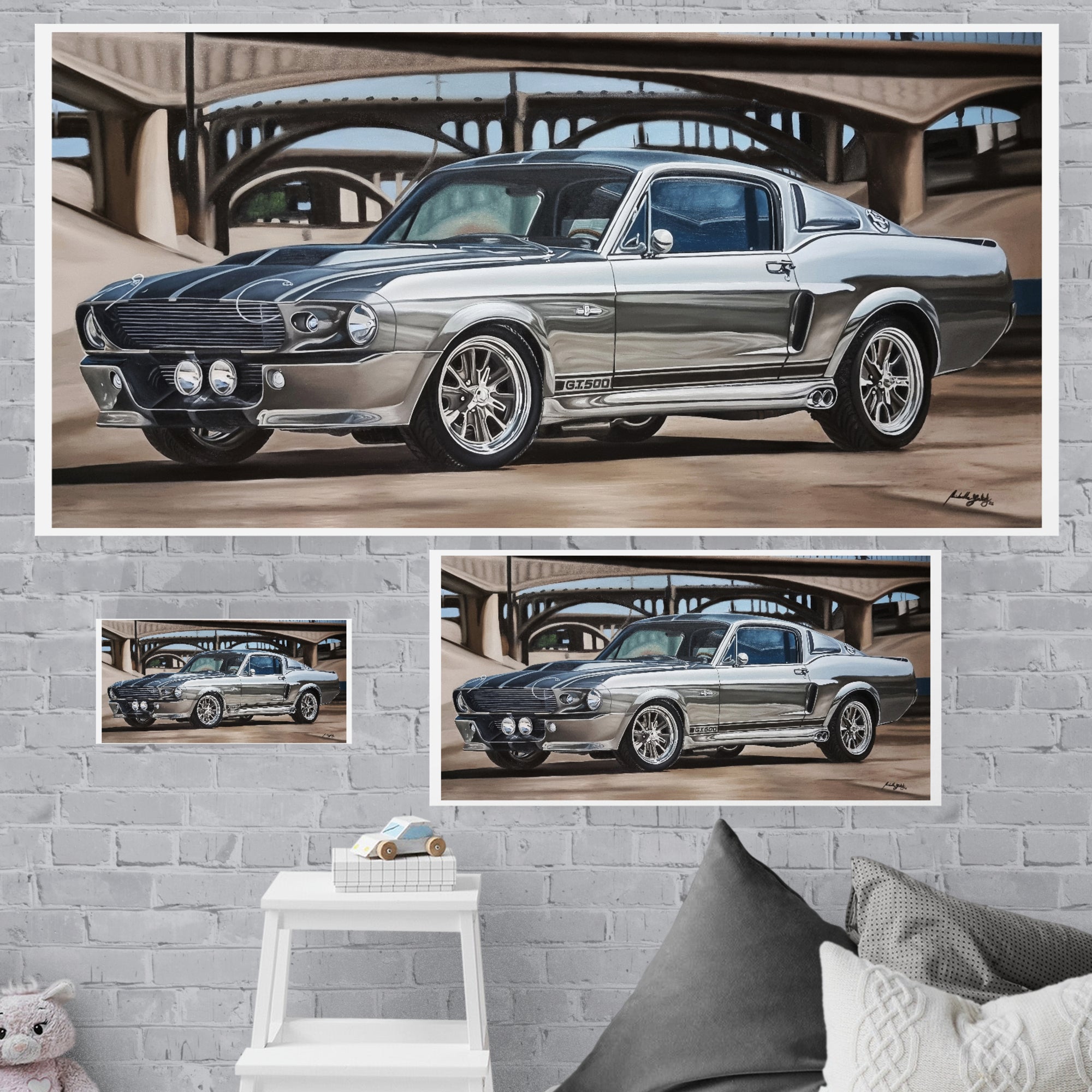 Ford Mustang GT500 Painting Limited Edition Canvas/Metal Plaque Print